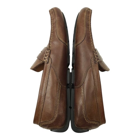 Clarks Collection Driving Mocs Penny Loafers Mens 9 Casual Shoes Brown Slip On - Picture 3 of 12